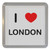 I Love London - Plastic Tea Coaster / Beer Mat