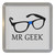 Mr Geek - Plastic Tea Coaster / Beer Mat Mr Geek - Plastic Tea Coaster / Beer Mat