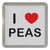 I Love Peas - Plastic Tea Coaster / Beer Mat