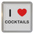 I Love Cocktails - Plastic Tea Coaster / Beer Mat