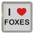 I Love Foxes - Plastic Tea Coaster / Beer Mat