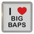 I Love Big Baps - Plastic Tea Coaster / Beer Mat I Love Big Baps - Plastic Tea Coaster / Beer Mat