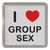 I Love Group Sex - Plastic Tea Coaster / Beer Mat