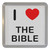 I love The Bible - Plastic Tea Coaster / Beer Mat
