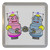 White Robot Couple - Plastic Tea Coaster / Beer Mat