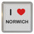 I Love Norwich - Plastic Tea Coaster / Beer Mat