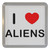 I Love Aliens - Plastic Tea Coaster / Beer Mat