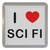 I love Sci Fi - Plastic Tea Coaster / Beer Mat