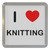 I Love Knitting - Plastic Tea Coaster / Beer Mat