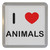 I Love Animals - Plastic Tea Coaster / Beer Mat
