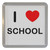 I Love School - Plastic Tea Coaster / Beer Mat
