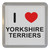 I Love Yorkshire Terriers - Plastic Tea Coaster / Beer Mat