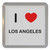 I Love Los Angeles - Plastic Tea Coaster / Beer Mat