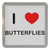 I Love Butterflies - Plastic Tea Coaster / Beer Mat