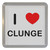 I Love Clunge - Plastic Tea Coaster / Beer Mat