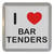 I Love Bar Tenders - Plastic Tea Coaster / Beer Mat I Love Bar Tenders - Plastic Tea Coaster / Beer Mat