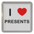I Love Presents - Plastic Tea Coaster / Beer Mat I Love Presents - Plastic Tea Coaster / Beer Mat