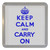 White Blue Keep Calm and Carry On - Plastic Tea Coaster / Beer Mat