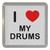 I Love My Drums - Plastic Tea Coaster / Beer Mat
