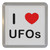 I Love Ufos - Plastic Tea Coaster / Beer Mat
