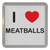 I Love Meatballs - Plastic Tea Coaster / Beer Mat