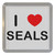 I Love Seals - Plastic Tea Coaster / Beer Mat