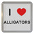 I Love Alligators - Plastic Tea Coaster / Beer Mat