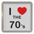 I Love The 70's - Plastic Tea Coaster / Beer Mat