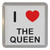 I love The Queen - Plastic Tea Coaster / Beer Mat