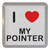 I Love My Pointer - Plastic Tea Coaster / Beer Mat