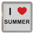 I Love Summer - Plastic Tea Coaster / Beer Mat