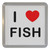 I Love Fish - Plastic Tea Coaster / Beer Mat