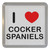 I Love Cocker Spaniels - Plastic Tea Coaster / Beer Mat