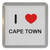 I Love Cape Town - Plastic Tea Coaster / Beer Mat