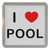 I Love Pool - Plastic Tea Coaster / Beer Mat