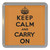 Orange Keep Calm and Carry On - Plastic Tea Coaster / Beer Mat