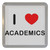 I Love Academics - Plastic Tea Coaster / Beer Mat
