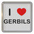 I Love Gerbils - Plastic Tea Coaster / Beer Mat