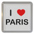 I Love Paris - Plastic Tea Coaster / Beer Mat