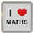 I Love Maths - Plastic Tea Coaster / Beer Mat