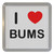 I Love Bums - Plastic Tea Coaster / Beer Mat