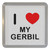 I Love My Gerbil - Plastic Tea Coaster / Beer Mat