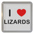 I Love Lizards - Plastic Tea Coaster / Beer Mat