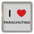 I Love Parachuting - Plastic Tea Coaster / Beer Mat