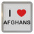 I Love Afghans - Plastic Tea Coaster / Beer Mat