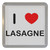 I Love Lasagne - Plastic Tea Coaster / Beer Mat