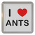 I Love Ants - Plastic Tea Coaster / Beer Mat