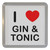 I Love Gin and Tonic - Plastic Tea Coaster / Beer Mat