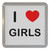 I Love Girls - Plastic Tea Coaster / Beer Mat I Love Girls - Plastic Tea Coaster / Beer Mat