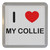 I Love My Collie - Plastic Tea Coaster / Beer Mat